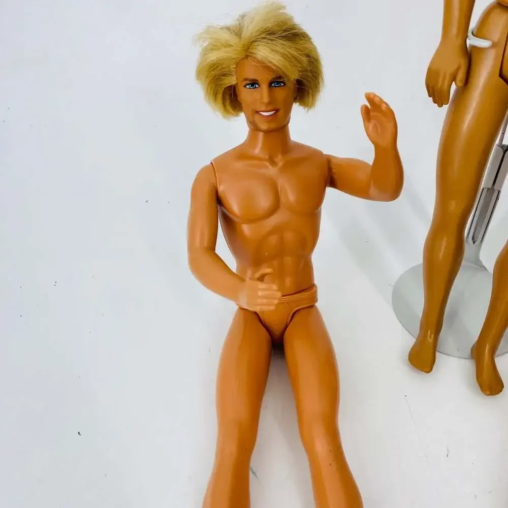 Vintage Barbie Ken Doll Lot of 3 1968 Mattel Blonde Brown Hair Nude